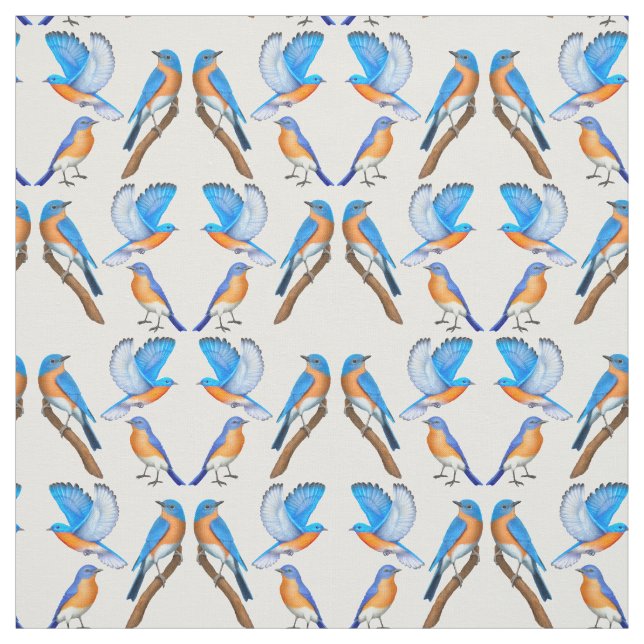 Bluebirds of Happiness Fabric (Swatch)