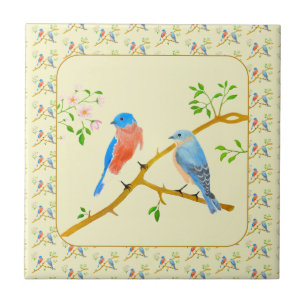 Bluebirds Tiled Ceramic Tile
