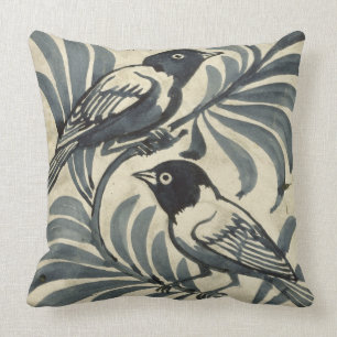 Bluebirds (w/c on paper) cushion