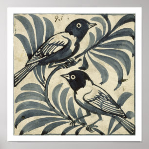 Bluebirds (w/c on paper) poster