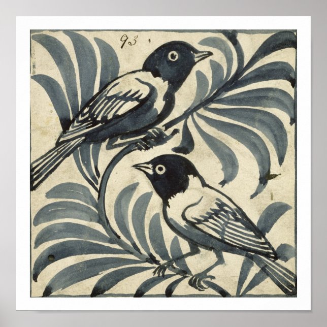 Bluebirds (w/c on paper) poster (Front)