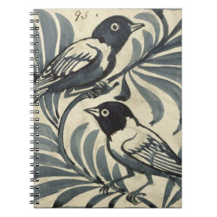 Bluebirds (w/c on paper) spiral notebook