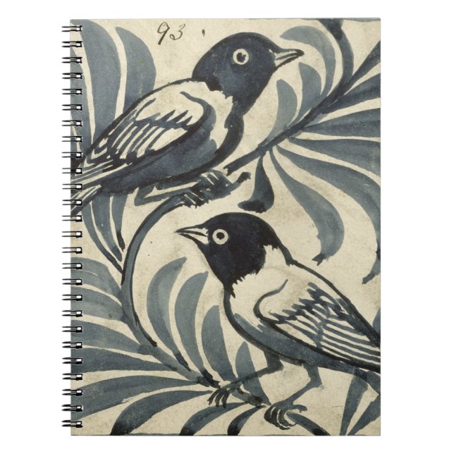 Bluebirds (w/c on paper) spiral notebook (Front)