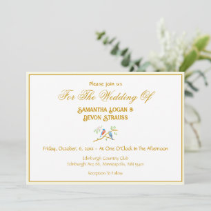 Bluebirds Wedding Invitation 5 x 7
