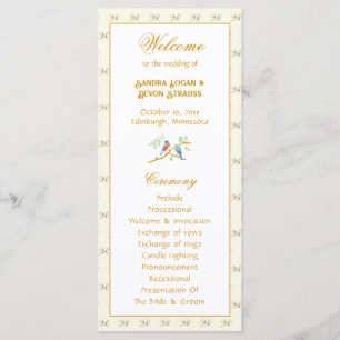 Bluebirds Wedding Program Programme