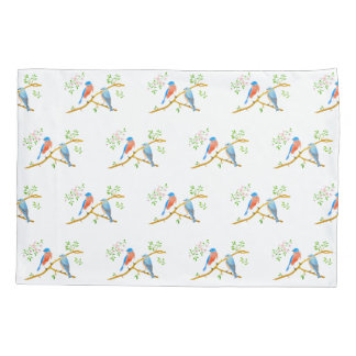 Bluebirds White Pillowcase