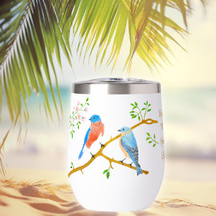 Bluebirds White  Wine Tumbler