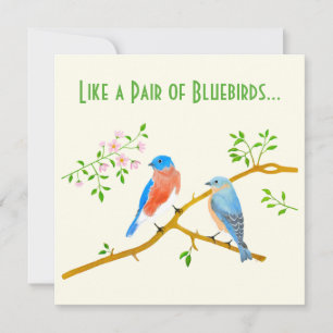 Bluebirds Yellow Valentine's Card