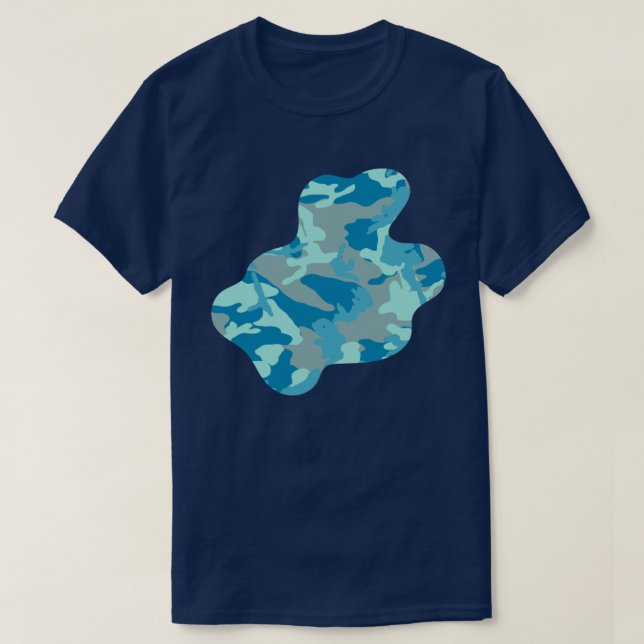 BlueBlast Camo Pattern Paint Splat v3 T-Shirt (Design Front)
