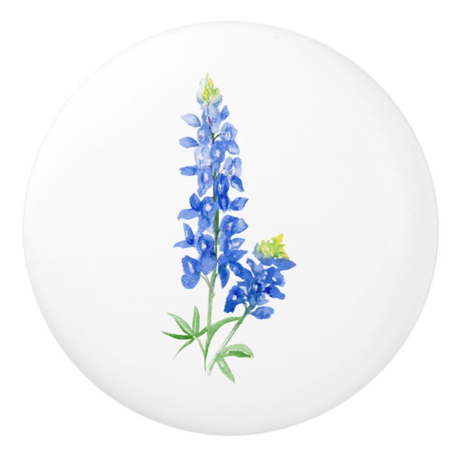 Bluebonnet Ceramic Knob (Front)