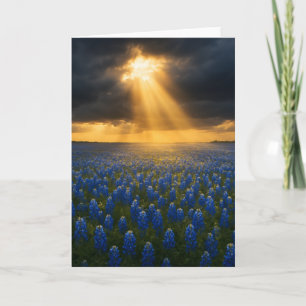 Bluebonnet Field Greeting Card - Texas Spring Note