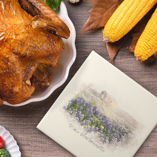 Bluebonnet Field Sketched Watercolor Tile (Creator Uploaded)