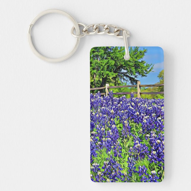 Bluebonnet Flowers Key Chain (Front)