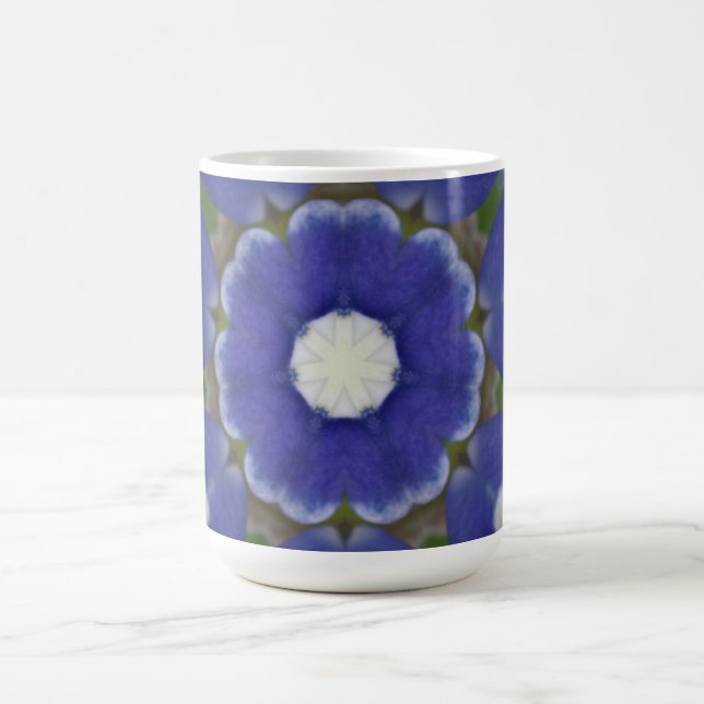 Bluebonnet Petal Kaleidoscope Coffee Mug (Center)