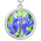 Bluebonnet photo sterling silver charm necklace