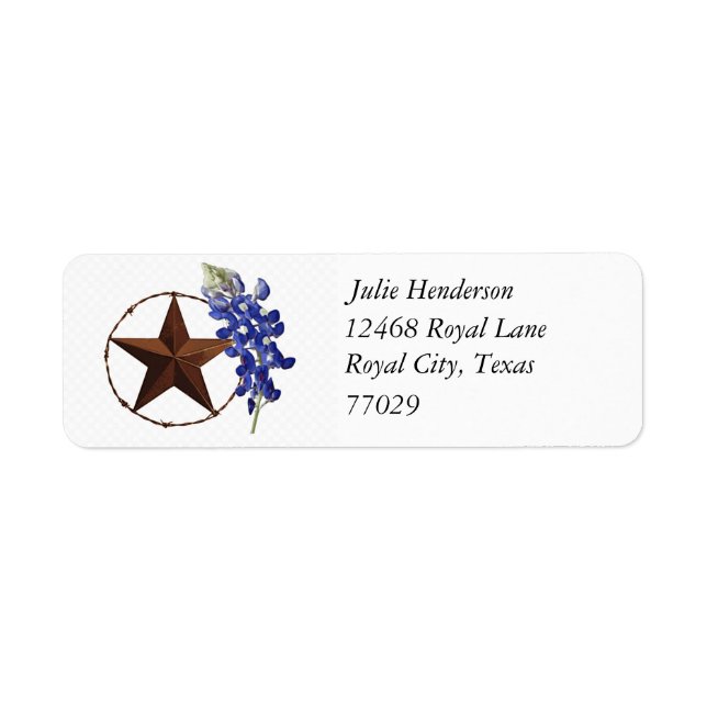 Bluebonnet Return Address Label (Front)