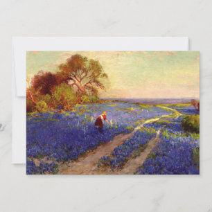 Bluebonnet Scene with Girl Card