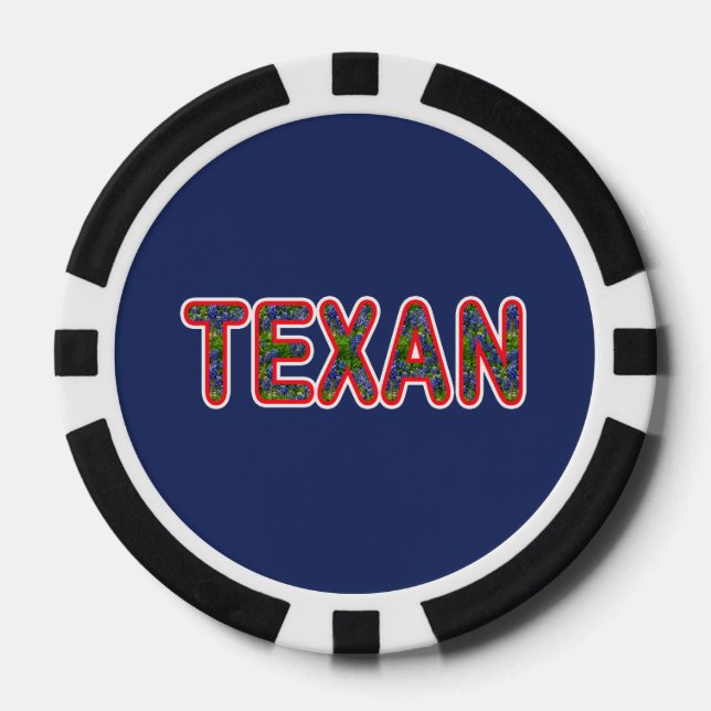 Bluebonnet Texan Poker Chips (Front)