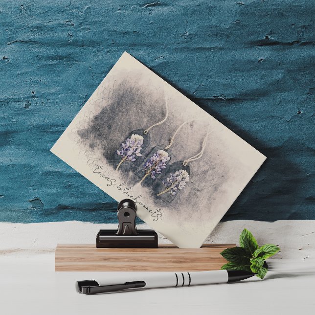 Bluebonnet Trio Sketched Watercolor Postcard (Creator Uploaded)