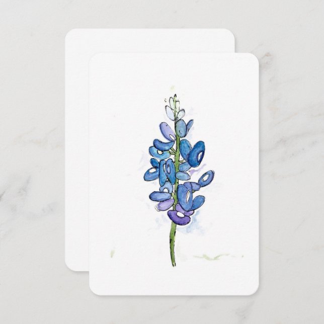 Bluebonnet Wild Flower Any Occasion Flat Card (Front/Back)
