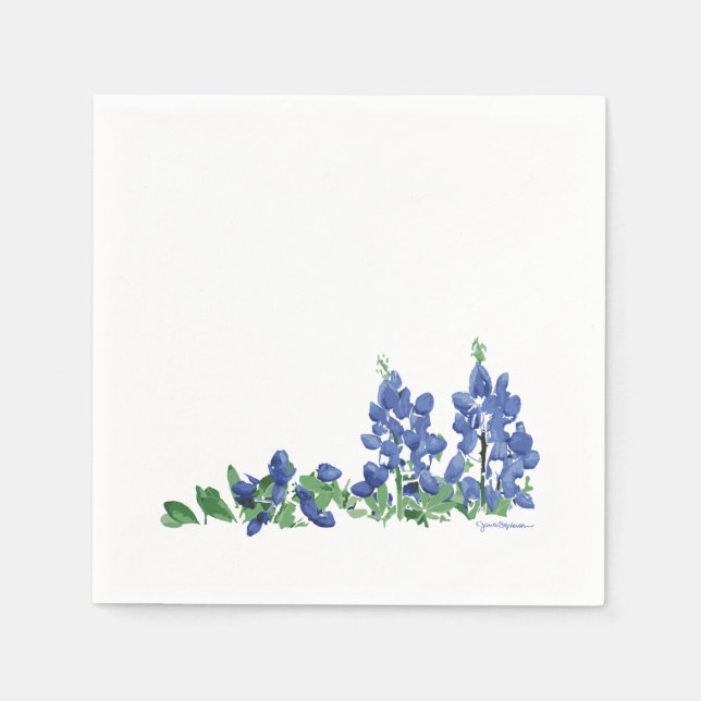 Bluebonnet Wild Flowers, Texas Flowers Napkin (Front)