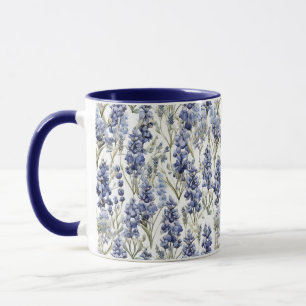 Bluebonnet Wildflower Pattern, Texas State Flower Mug