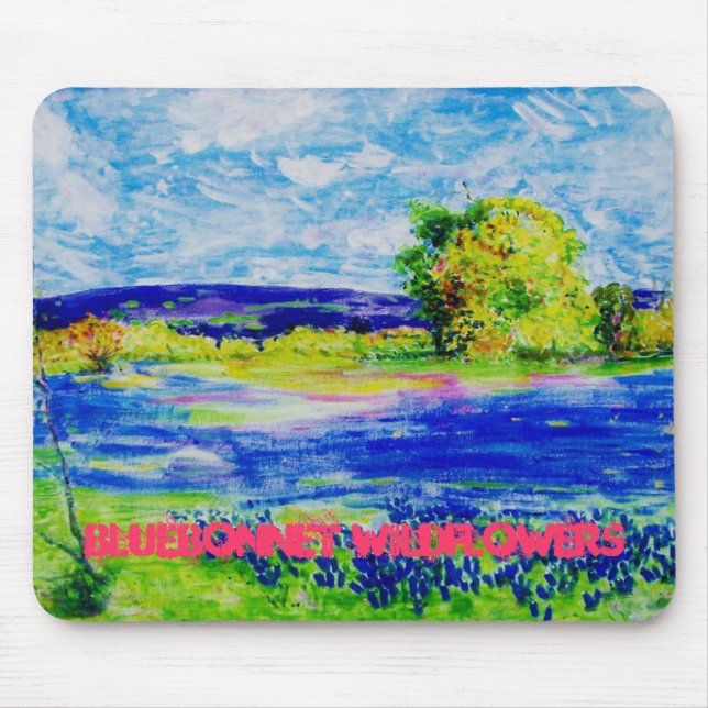 bluebonnet  wildflowers art mouse pad (Front)