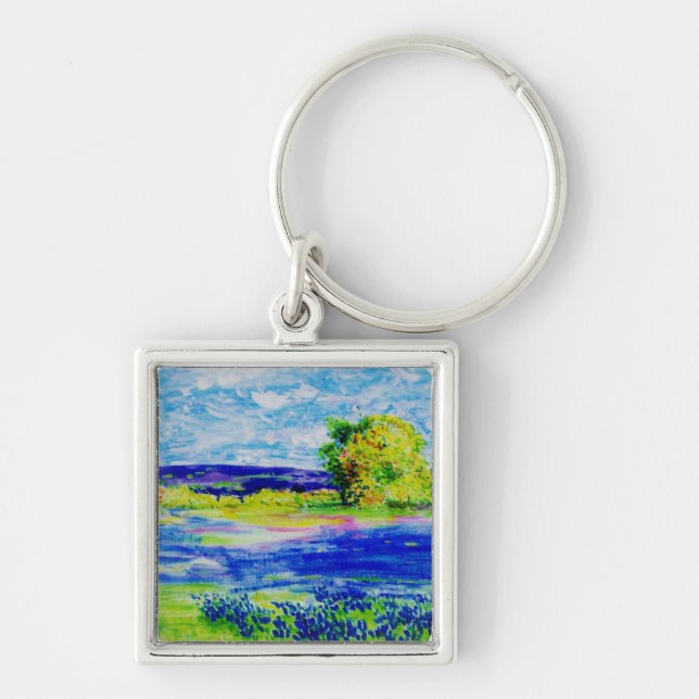 bluebonnet  wildflowers key ring (Front)