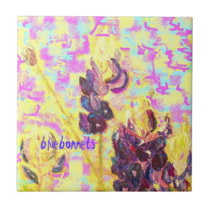 bluebonnet wildflowers upclose tile