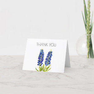 Bluebonnets 1st First Birthday Party Thank you  Card