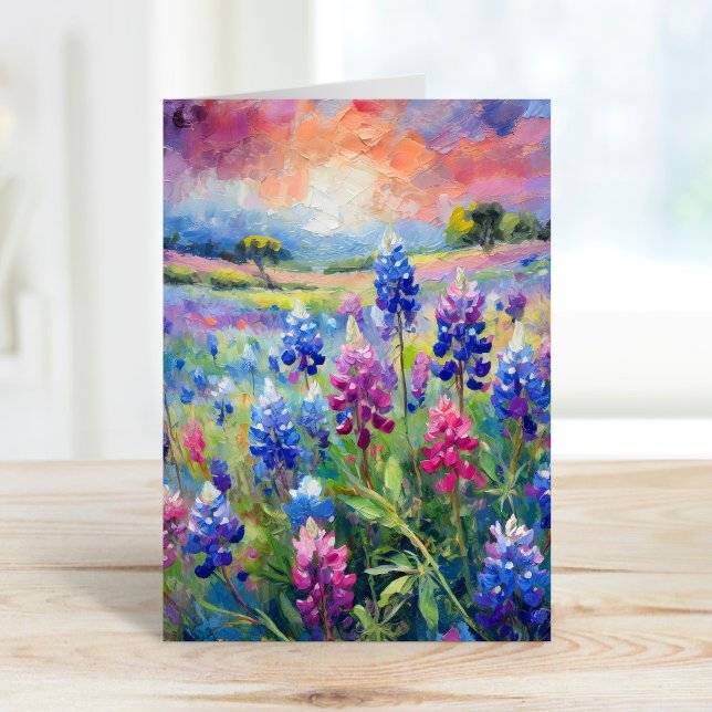 Bluebonnets Abstract Floral Art Card (Creator Uploaded)