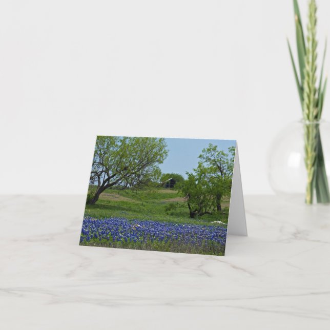 Bluebonnets and an Old Barn note card (Front)
