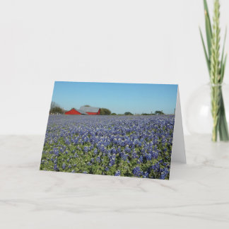Bluebonnets and Barn Card