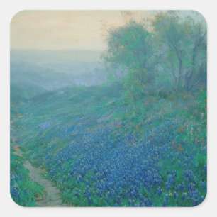 Bluebonnets at Dawn, Onderdonk Square Sticker
