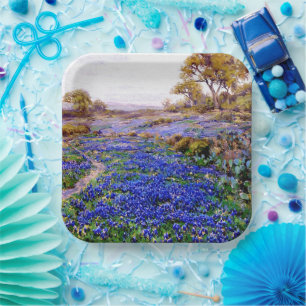 Bluebonnets at Twilight, North of San Antonio, Paper Plate