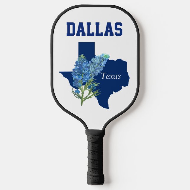 Bluebonnets Austin Dallas Floral Texan Flag  Pickleball Paddle (Front)
