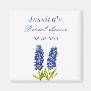 Bluebonnets Blue Floral Texas Bridal shower  Magnet