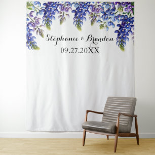 Bluebonnets Blue Floral Texas Wedding Photo Booth Tapestry