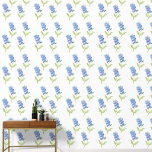 Bluebonnets Blue Floral Watercolor Pattern Wallpaper
