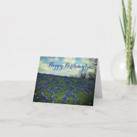 Bluebonnets Blue Flowers Texas Birthday Floral Tha