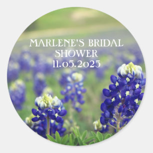 Bluebonnets Blue Flowers Texas Floral Wedding Classic Round Sticker