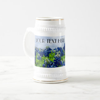 Bluebonnets Blue Flowers Texas texan Floral Beer Stein