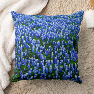 Bluebonnets Blue Flowers Texas texan Floral Cushion