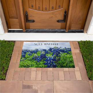 Bluebonnets Blue Flowers Texas texan Floral Doormat