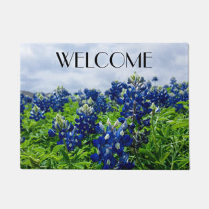 Bluebonnets Blue Flowers Texas texan Floral Doormat