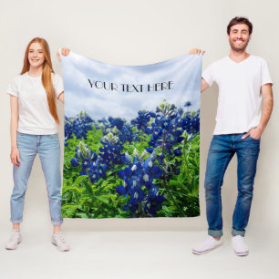 Bluebonnets Blue Flowers Texas texan Floral Fleece Blanket