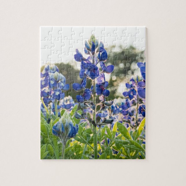 Bluebonnets Blue Flowers Texas Texan Floral Jigsaw Puzzle (Vertical)