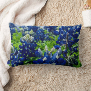 Bluebonnets Blue Flowers Texas texan Floral Lumbar Cushion