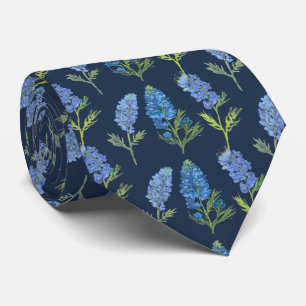 Bluebonnets Blue Flowers Texas Texan Floral Tie