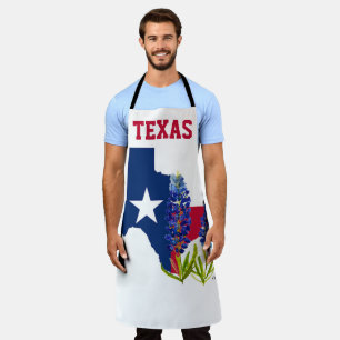 Bluebonnets Blue Flowers Texas Texan State Floral  Apron